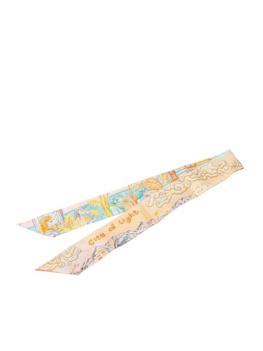 Hermes Twilly City of Light Scarf Multicolor Silk